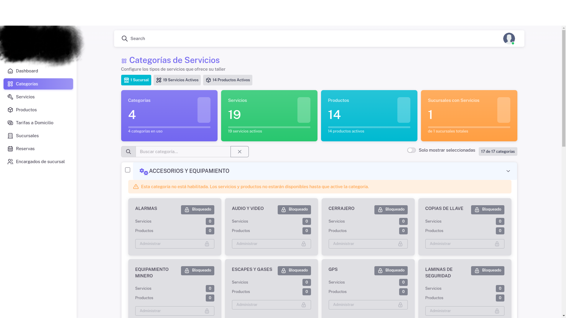 Dashboard - vista de citas